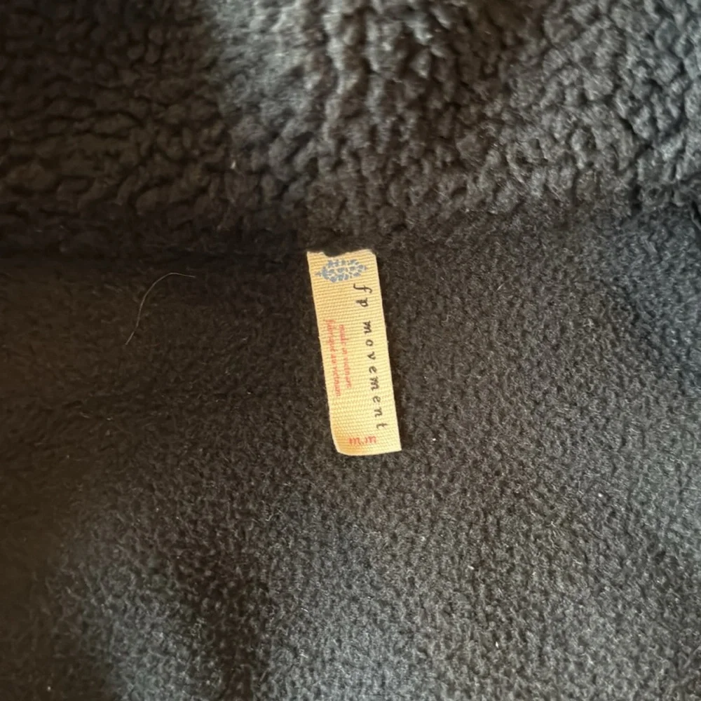 Free People Charcoal Gray Sherpa Fleece Jacket
